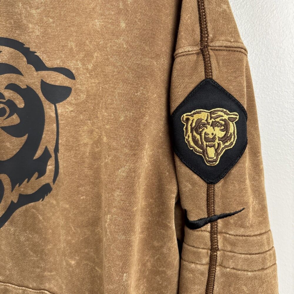 Nike Size XS Chicago Bears 2023 Salute to Service Hoodie Mens NFL Sideline Brown - Picture 3 of 14